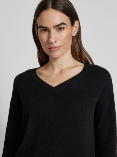 Christian Berg Woman Kaschmirpullover mit V-Ausschnitt Black 3