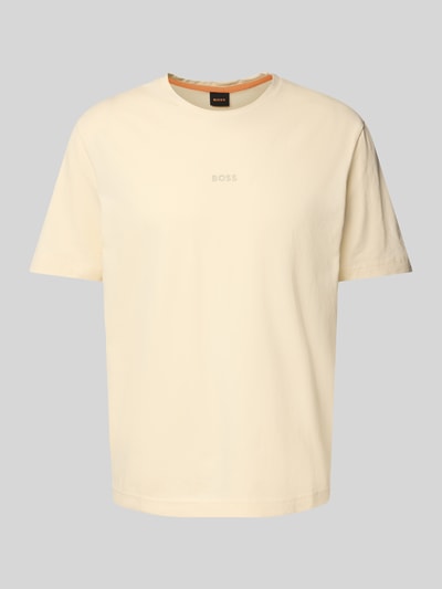 BOSS Orange Regular Fit T-Shirt aus Baumwoll-Mix Ecru 2