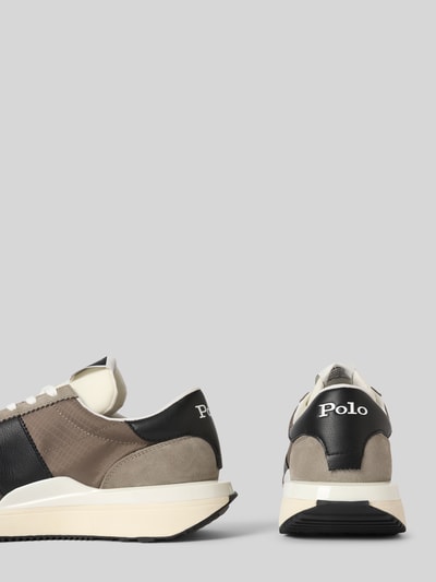 Polo Ralph Lauren Sneakers van leermix met logostitching, model 'Train' Middengrijs - 2