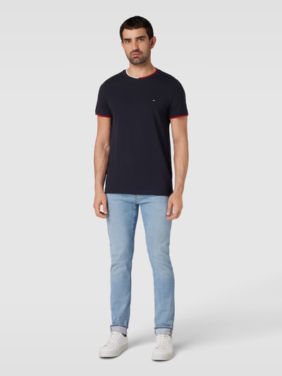 Tommy Hilfiger T-shirt met labelstitching Marineblauw - 1