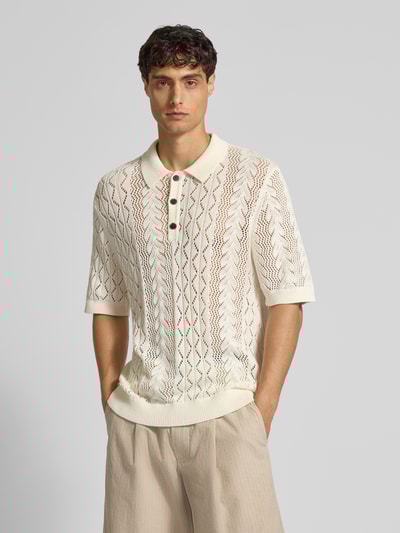 ANNARR Regular fit poloshirt met knoopsluiting, model 'MANI' Offwhite - 4