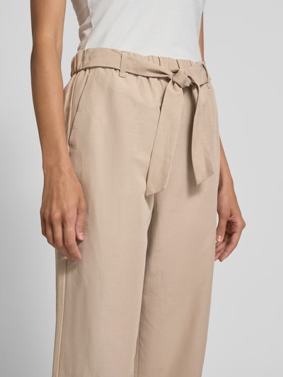 comma Straight leg stoffen broek met verkort model Taupe - 3