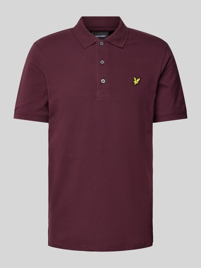 Lyle & Scott Koszulka polo o kroju slim fit z naszywką z logo Bordowy 2