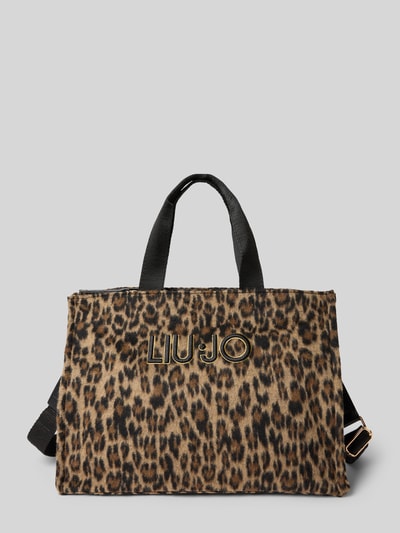 Liu Jo White Tote bag met labelstitching Donkerbruin - 2