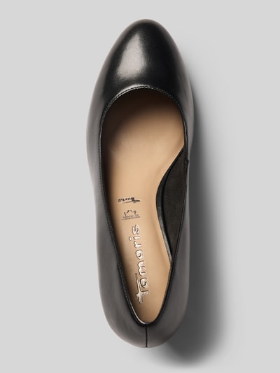Productfoto, zwarte pumps in leerlook met ronde neus, glad oppervlak, Pumps in Leder-Optik van Tamaris, Dames pumps