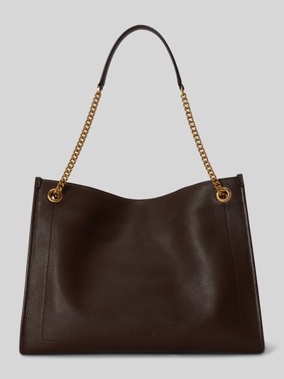 Lauren Ralph Lauren Henkeltasche aus Kalbsleder mit Kettenhenkel Dunkelbraun 4