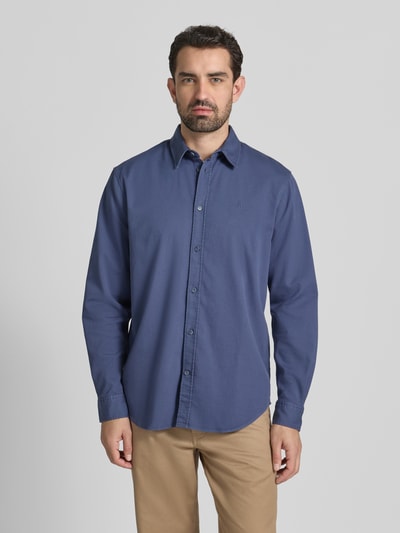 Armedangels Relaxed fit vrijetijdsoverhemd van biologische katoenmix, model 'GIAALO' Rookblauw - 4