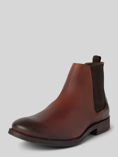 Jack & Jones Chelsea boots van leer, model 'WARGO' Cognac - 1