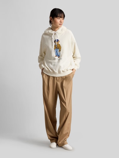 Polo Ralph Lauren Comfort Fit Hoodie aus Baumwoll-Mix Offwhite 1