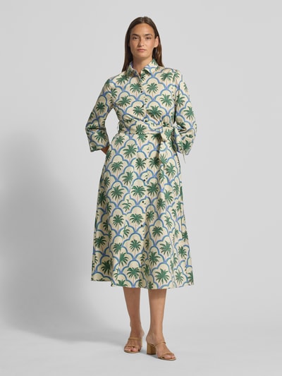 Christian Berg Woman Hemdblusenkleid mit Bindegürtel und Knopfleiste Gruen 4