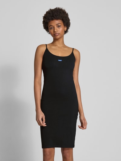 Hugo Blue Minikleid mit Label-Badge Modell 'Narya' Black 4