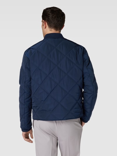 BOSS Gewatteerd jack met labelpatch, model 'Caramo’ Marineblauw - 5