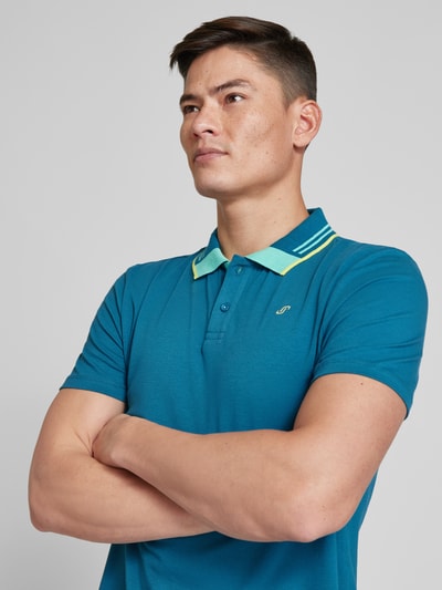 Joy Poloshirt met labelstitching Petrol - 3