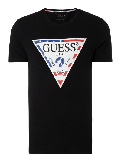 Guess T-Shirt mit gummiertem Logo-Print  Black 2