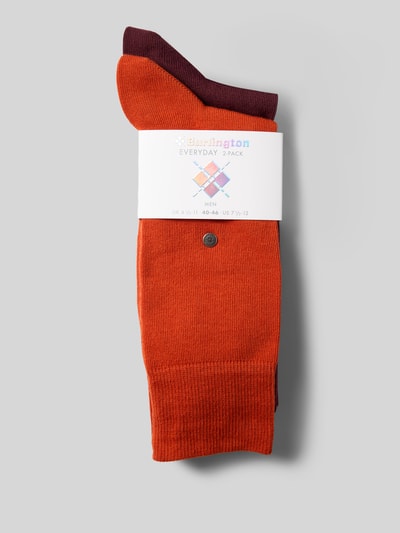 Burlington Socken mit Label-Details im 2er-Pack Dunkelorange 3