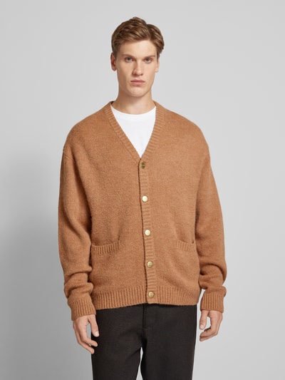 Carhartt Work In Progress Gebreid jack met knoopsluiting en steekzakken, model 'MERTON' Beige - 4