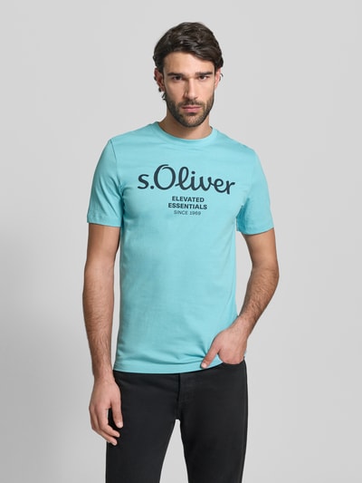 s.Oliver RED LABEL Regular Fit T-Shirt aus reiner Baumwolle Tuerkis 4