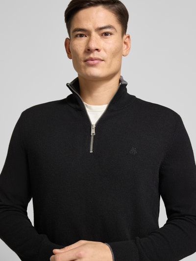 Marc O'Polo Regular Fit Troyer Baumwoll-Schurwoll-Mix Black 3