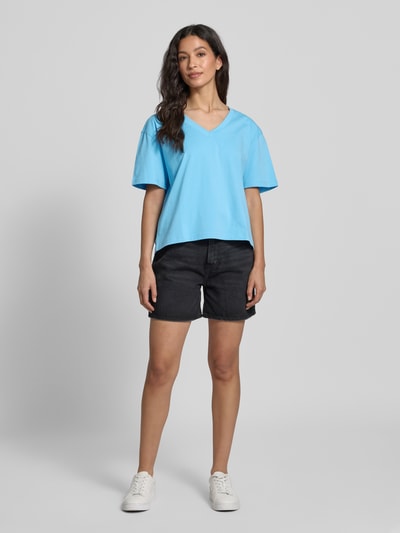 Tom Tailor Denim Boxy Fit T-Shirt aus reiner Baumwolle Hellblau 1