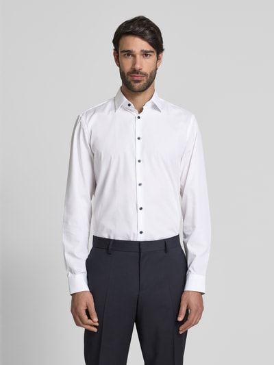 Jake*s Slim Fit Business-Hemd mit Knopfleiste Weiss 4