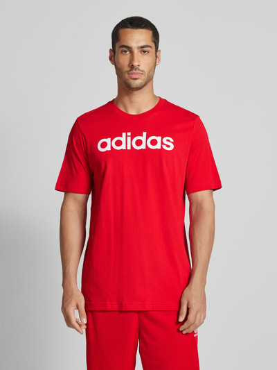 ADIDAS SPORTSWEAR T-shirt z nadrukiem z logo i okrągłym dekoltem Czerwony 4