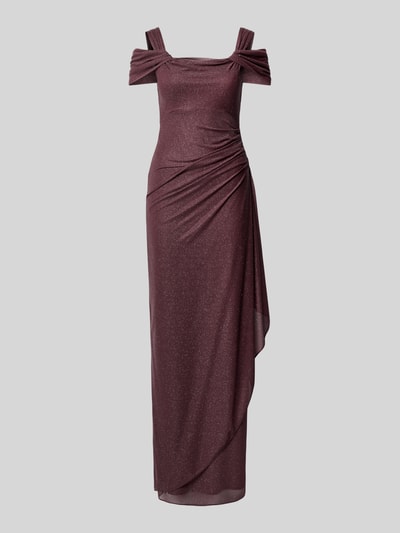 Produktfoto, długie sukienka wieczorowa Empire Abendkleid aus Chiffon od Vera Mont w kolorze bordowym, lekko połyskujący szyfon, delikatne marszczenia