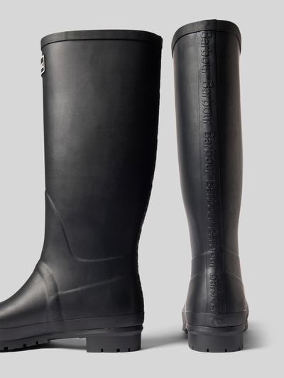 Barbour Laars met label in reliëf model 'Abbey Tall Welly' Zwart - 2