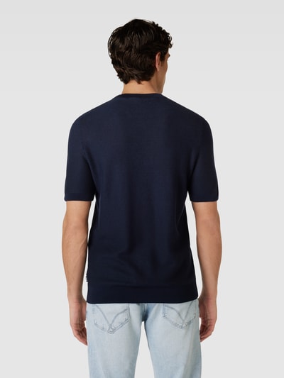 BOSS T-shirt met structuurmotief, model 'Tantino' Marineblauw - 5