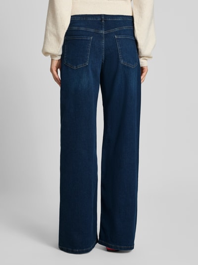 REVIEW Wide leg jeans met middelhoge band Donkerblauw - 5