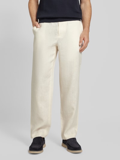 Mango Leinenhose mit Gesäßtaschen Offwhite 4