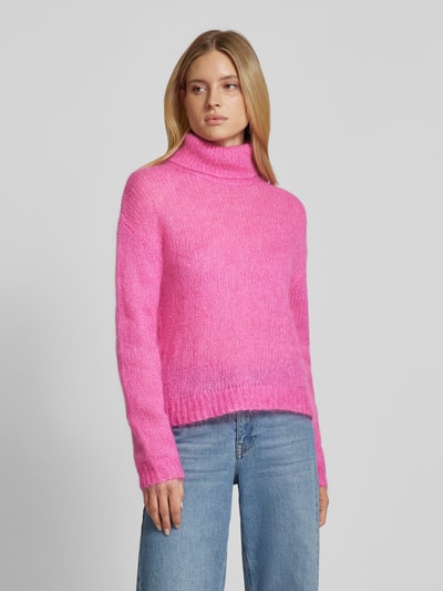 YAS Strickpullover mit Rollkragen Modell 'LAMBI' Pink 4