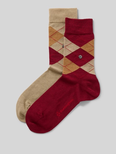 Burlington Sokken met argyle-stitching in een set van 2 paar Bordeaux - 1