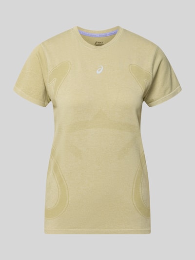 Produktfoto, Regular Fit T-Shirt mit logoprint van ASICS in lichtgeel jersey met ronde hals, korte mouwen en ribboorden, ruglengte maat S 58 cm
