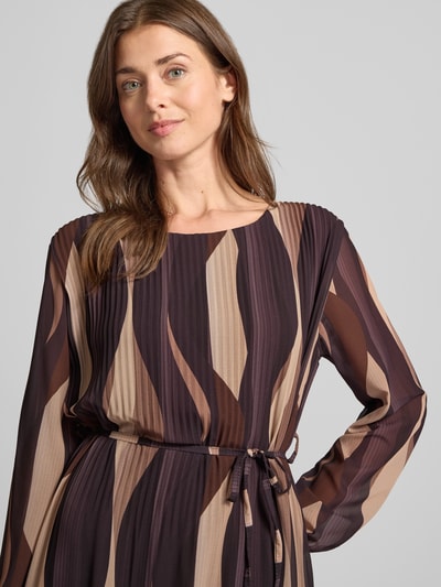 ZABAIONE Knielanges Kleid mit Bindegürtel Modell 'Sa44raa' Mittelbraun 3