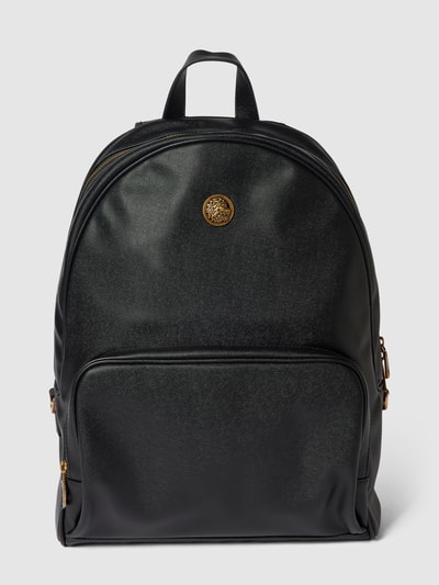 Black leather guess backpack on sale