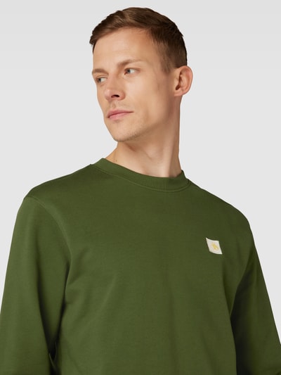 Scotch & Soda Sweatshirt mit Label-Patch Modell 'Essentials' Khaki 3