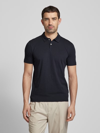 Marc O'Polo Shaped Fit Poloshirt mit Label-Stitching Dunkelblau 4