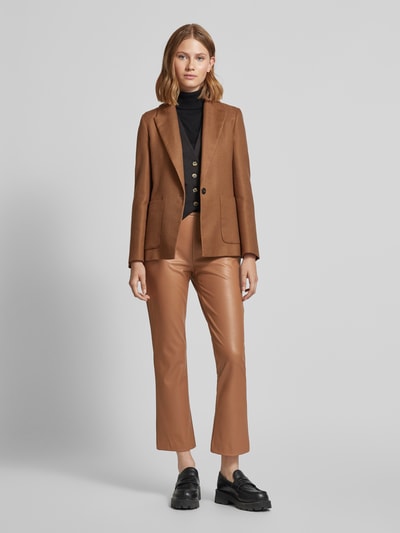 Raffaello Rossi Regular fit broek in leerlook in verkort model, model 'MACY' Cognac - 1