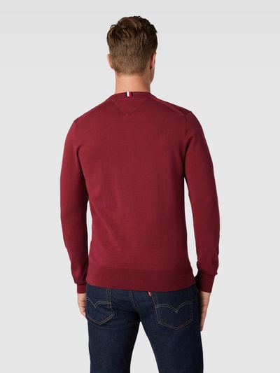 Tommy Hilfiger Strickpullover in melierter Optik Dunkelrot 5