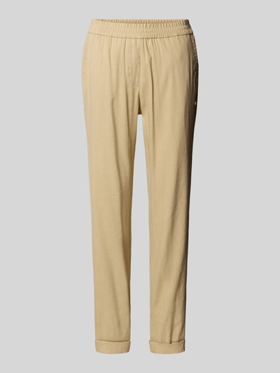 Marc Cain Regular fit broek met elastische band Zand - 2