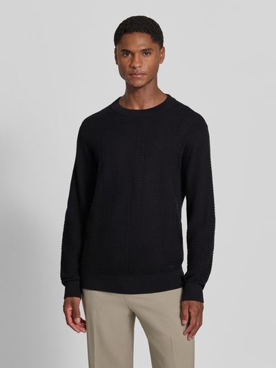 HUGO sweter o kroju regular fit z czystej bawełny model 'Simoh' Czarny 4