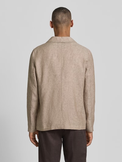 Zuitable Hemdjacke aus Leinen mit Pattentaschen Beige 5