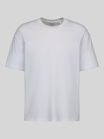 JACK & JONES T-Shirt mit geripptem Rundhalsausschnitt Modell 'BRADLEY' Weiss 2