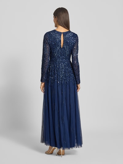 LACE & BEADS Abendkleid mit Rundhalsausschnitt Marine 5