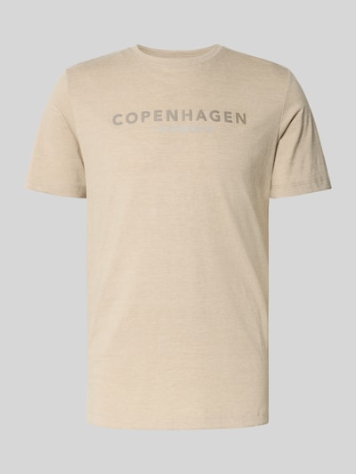 Lindbergh T-shirt met labelprint Steengrijs - 2