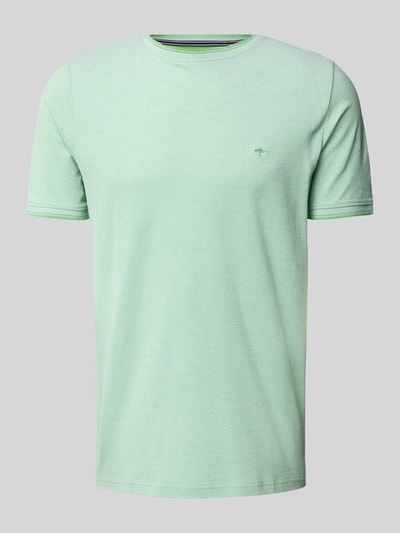 Fynch-Hatton T-Shirt mit Label-Stitching Hellgruen 2