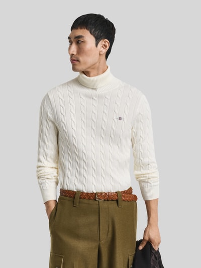GANT Rollkragenpullover mit Logo-Detail Offwhite 4