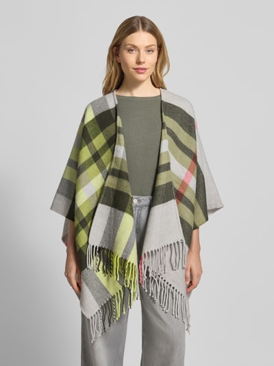 Brax Poncho met franjes, model 'STYLE.THEA' Neon groen - 4