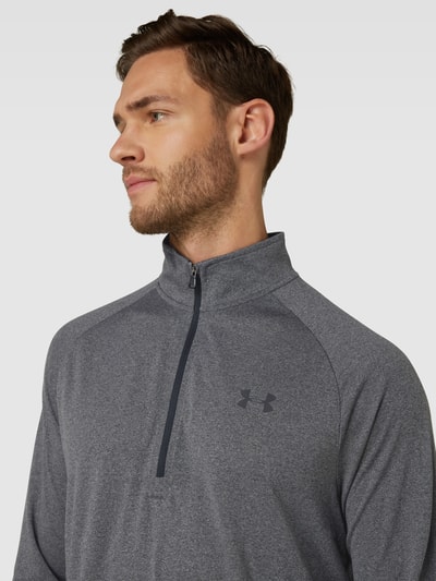 Under Armour Shirt met lange mouwen en schipperskraag, model 'Tech 2.0' Antraciet - 3