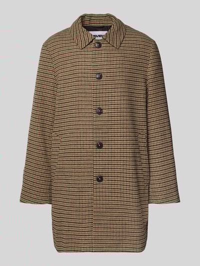 REVIEW Relaxed fit lange jas met platte kraag Lichtbruin - 2